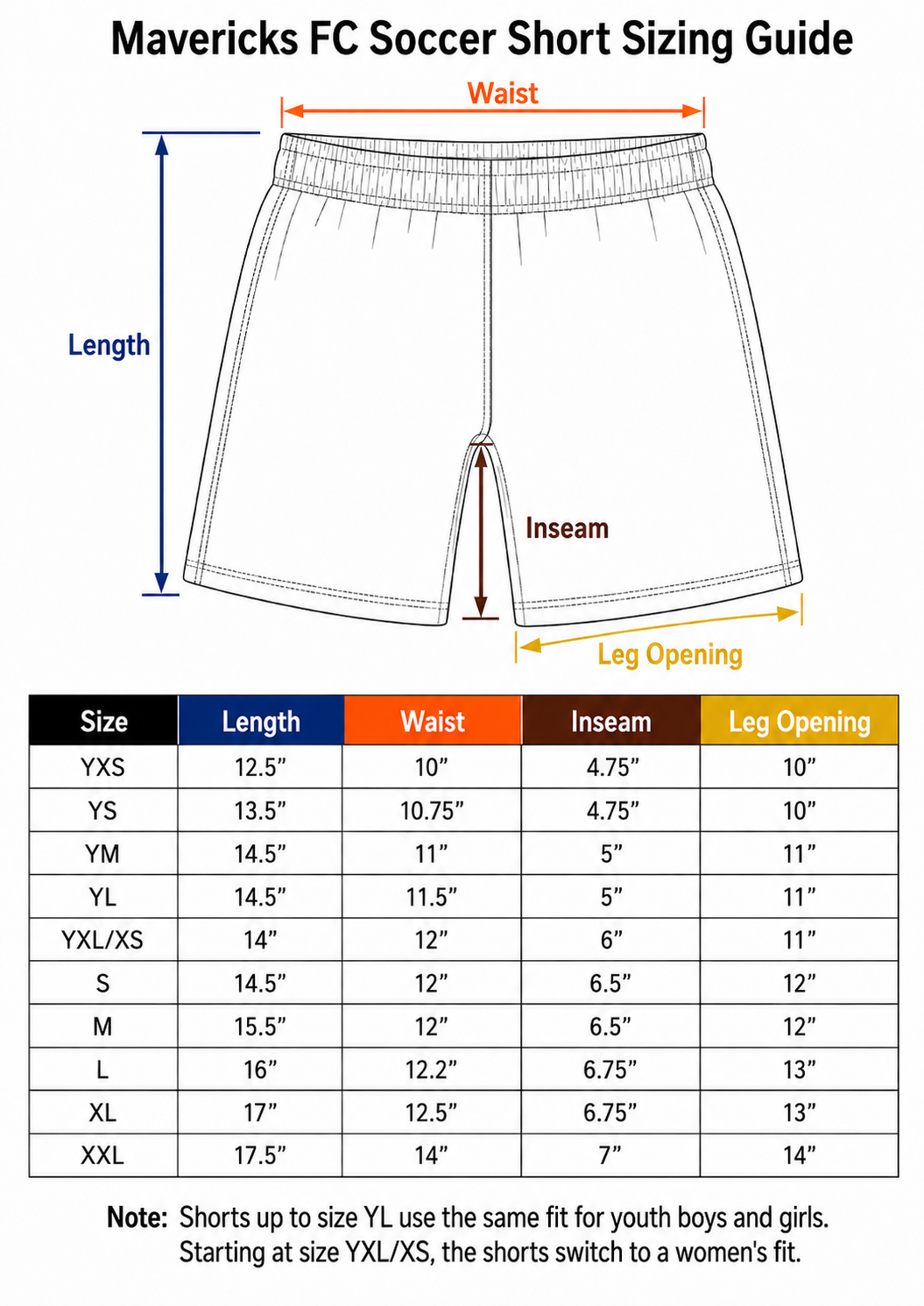 Mavericks FC Girls Soccer Shorts